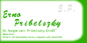 erno pribelszky business card